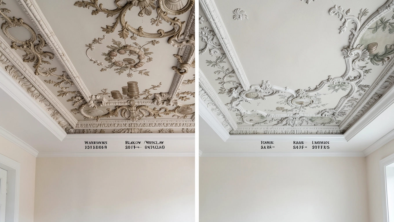 Ceny tapetowania sufitu w miastach