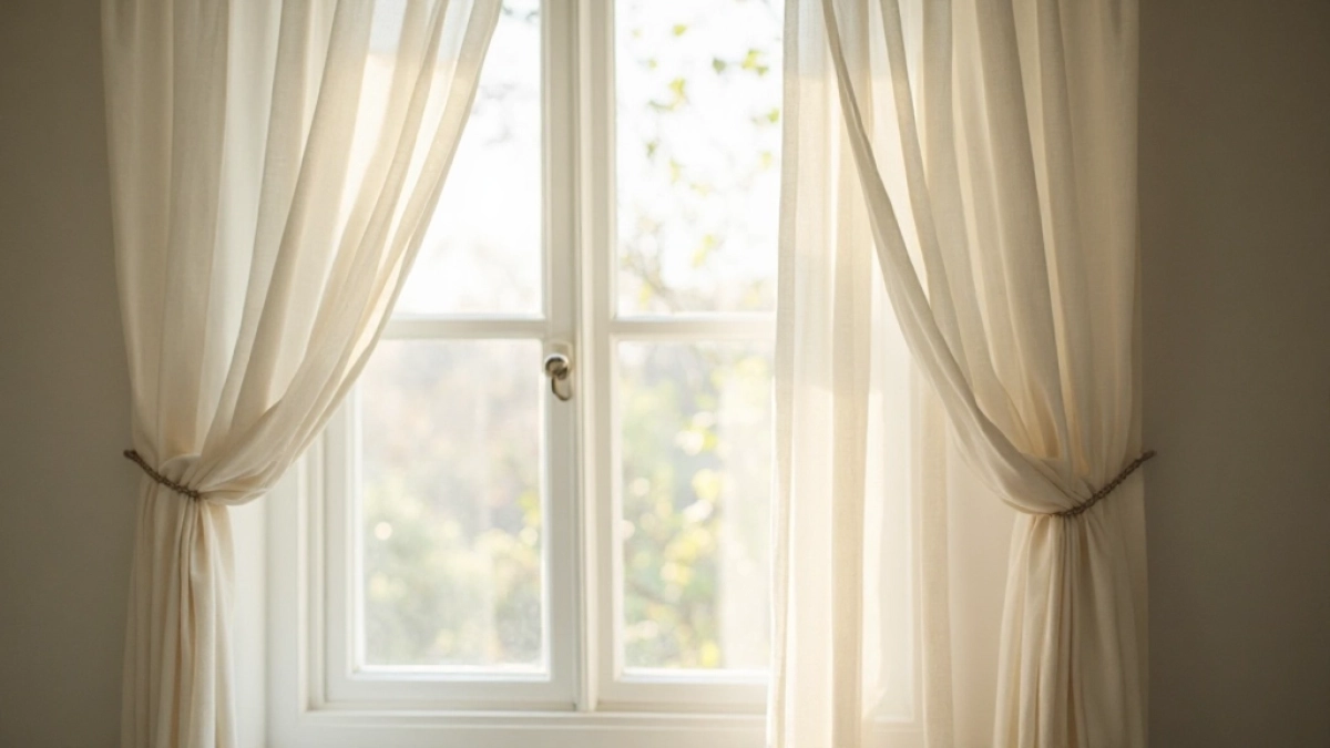 Firanka w oknie bez karnisza