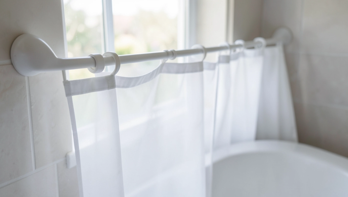 karnisz bezinwazyjny w łazience