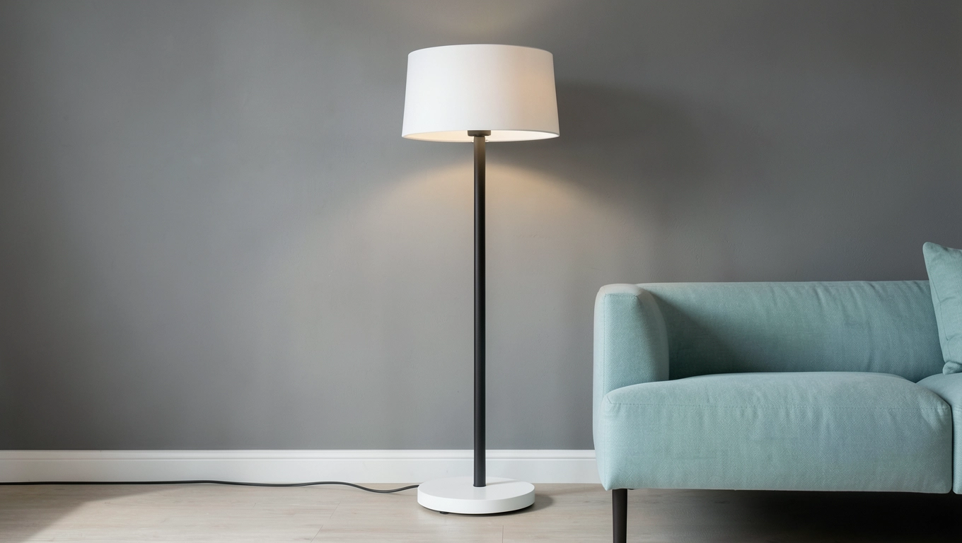Kolorystyka lampy stojącej styl skandynawski