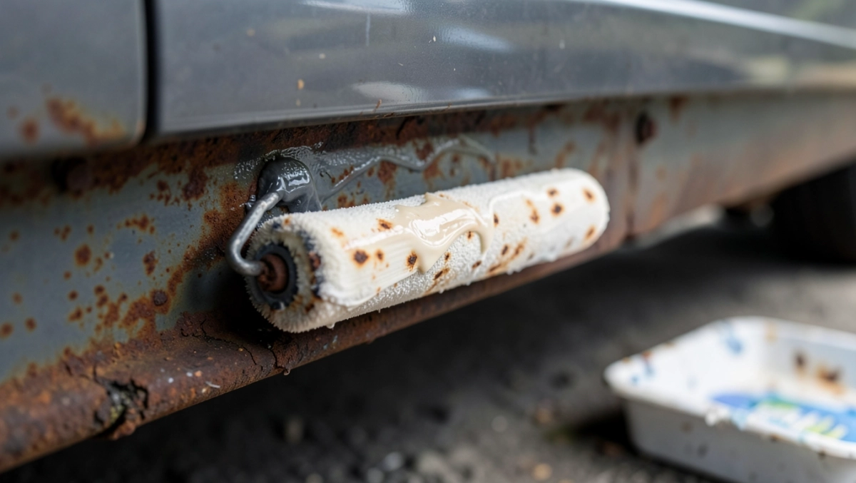 Malowanie auta wałkiem hammerite