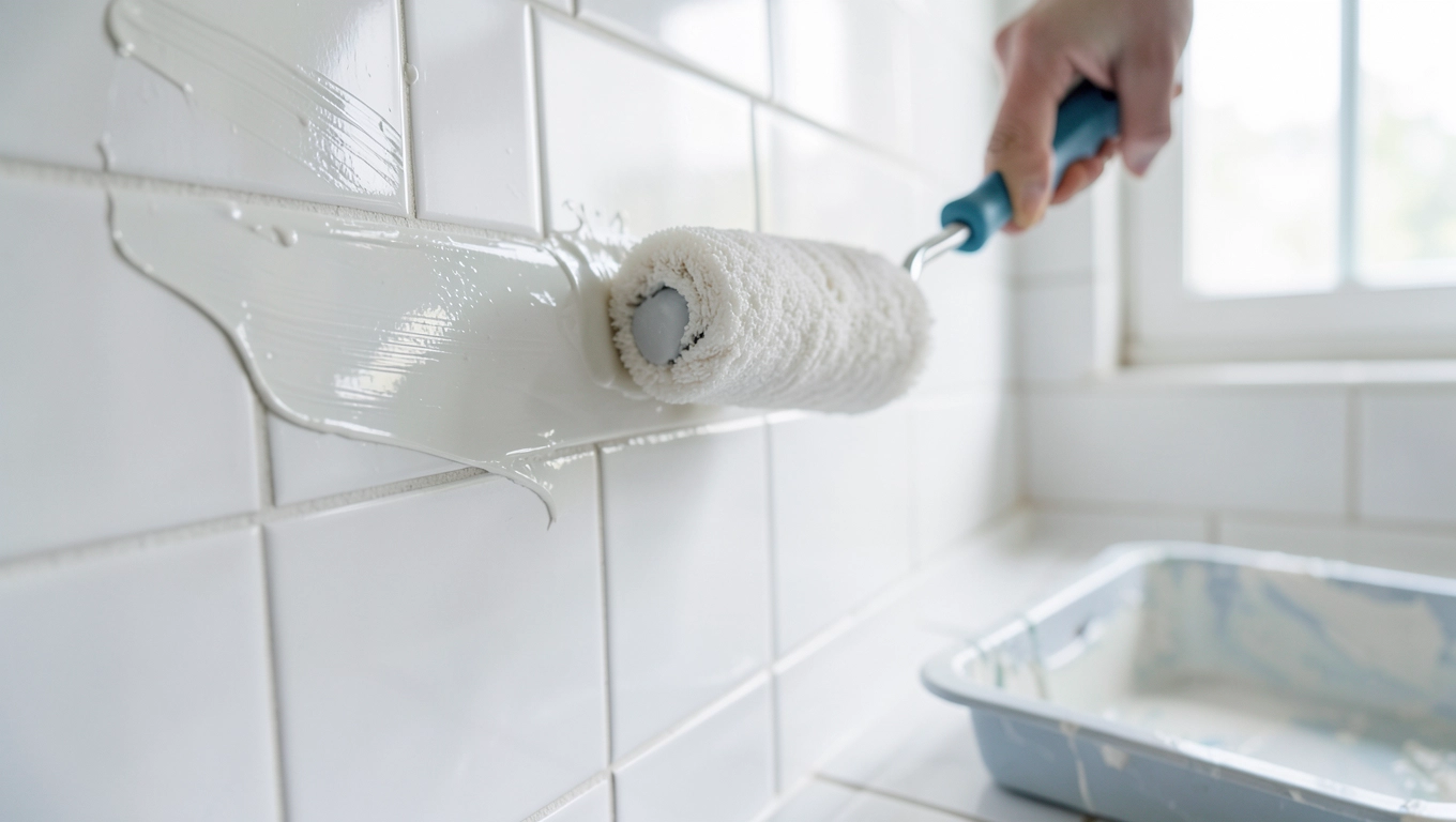 Malowanie płytek wałkiem w łazience