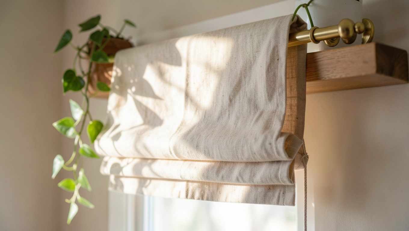 montaż rolety rzymskiej na karniszu