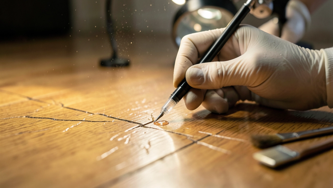 Naprawa mikropęknięć i wgłębień na wytartych panelach