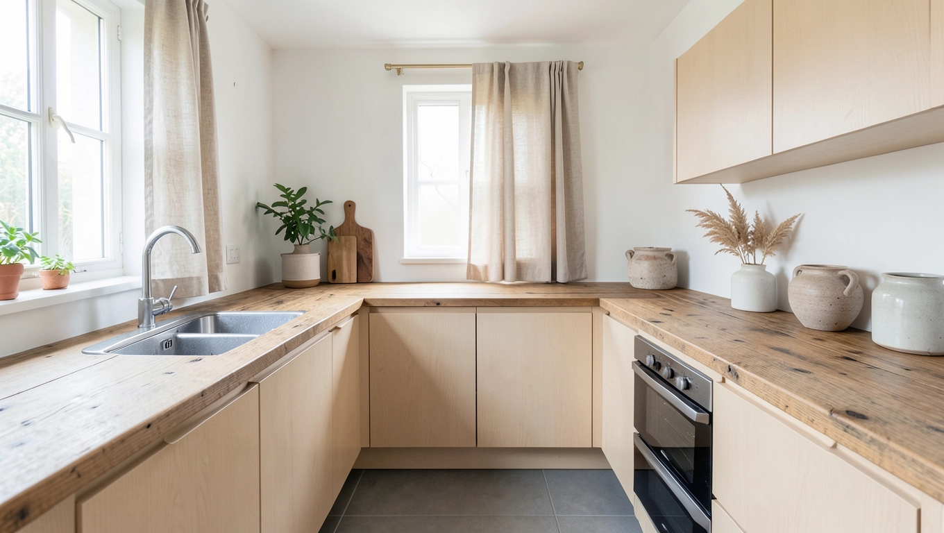 Naturalne materiały w aranżacji kuchni skandynawskiej