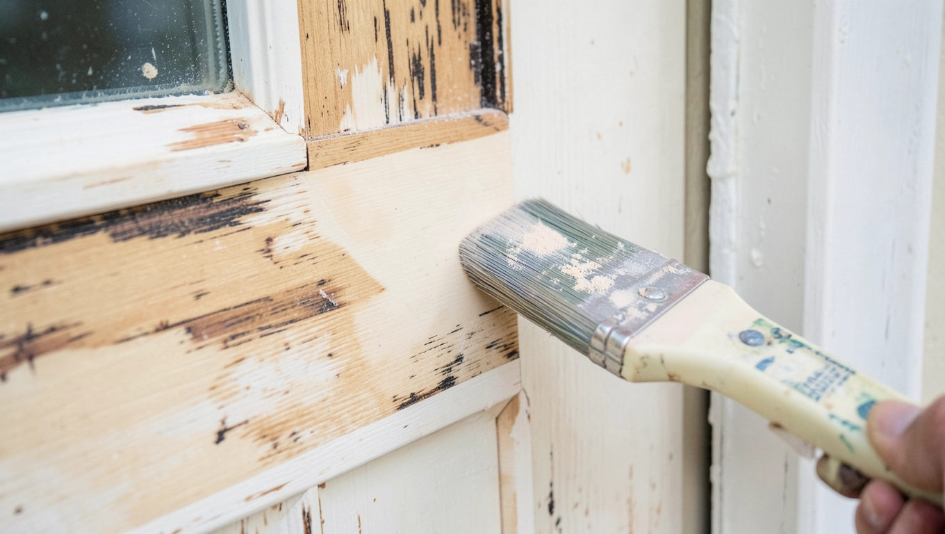 Przygotowanie powierzchni drzwi zewnętrznych z okleiny