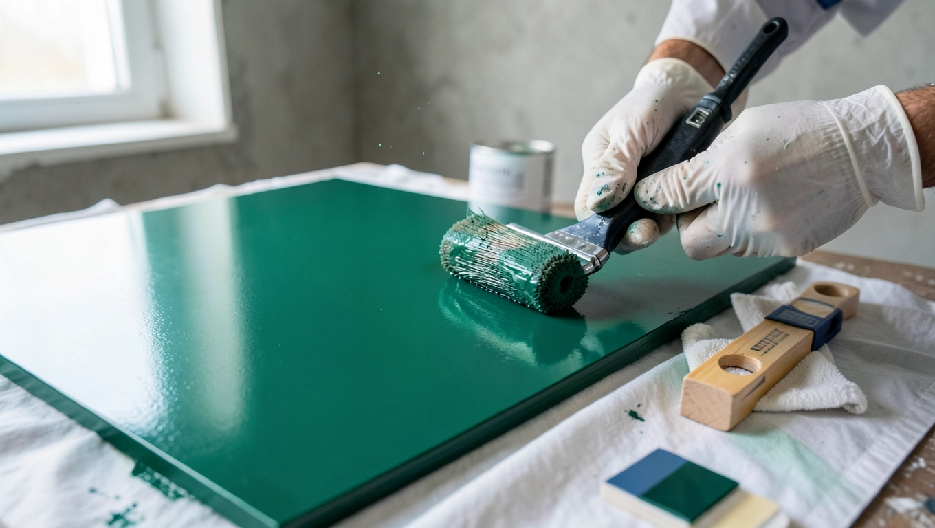 Renowacja kolorystyczna paneli farbą