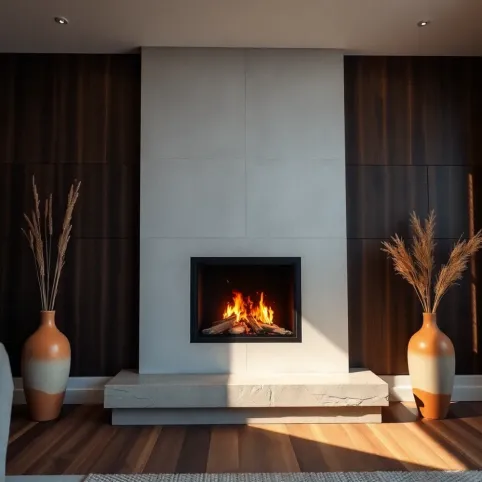 Aranżacja ściany z kominkiem