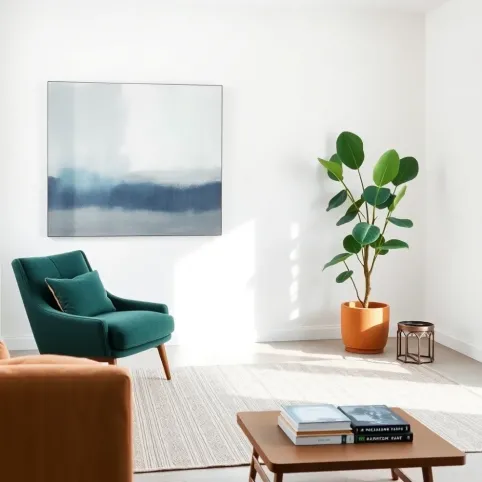 Białe ściany w salonie jakie dodatki