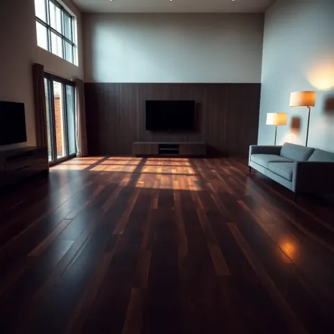 Ciemną podłogą w salonie aranżacje