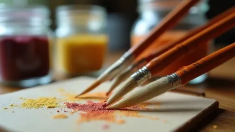 cienkie pędzelki do malowania farbami