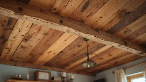 czym pomalować drewniany sufit