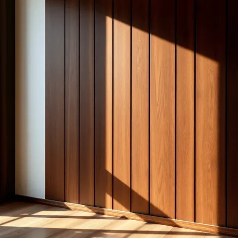 Drewnianą ściana w salonie