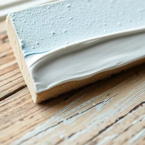 Gąbką do malowania drewna