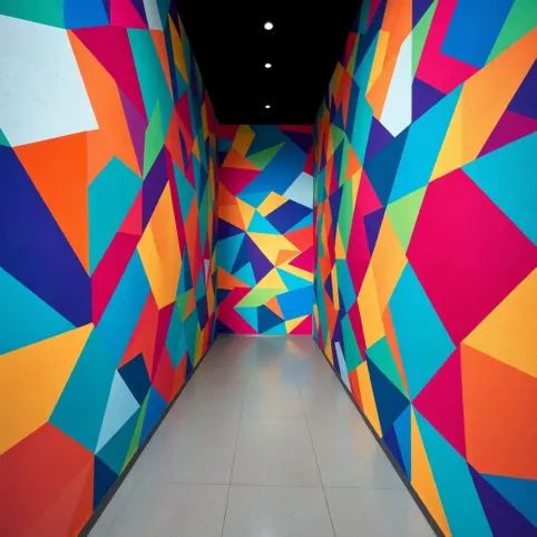 Geometryczne wzory na ścianie