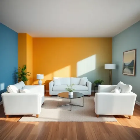 Jaki kolor ścian do białych mebli w salonie