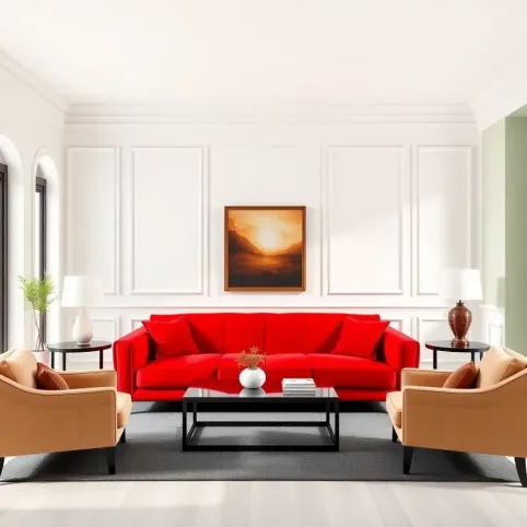 Jaki kolor ścian do czerwonych mebli
