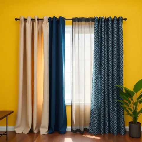 Jakie zasłony do żółtej ściany