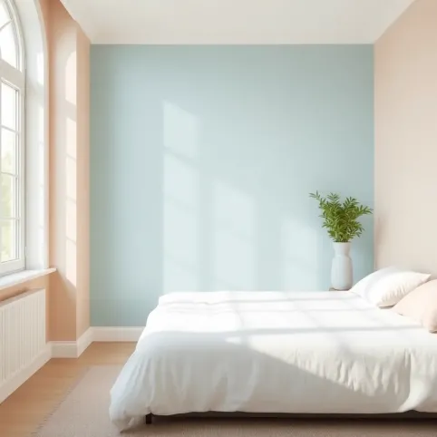 Jasne kolory ścian w sypialni