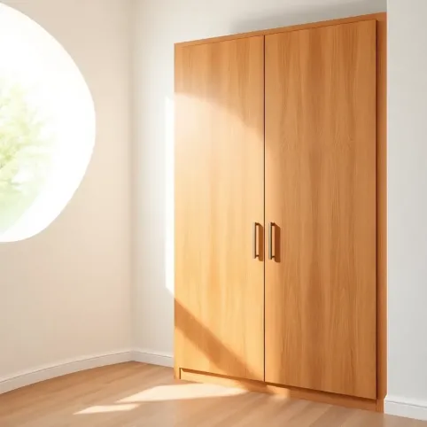 Krzywą ścianą a szafą