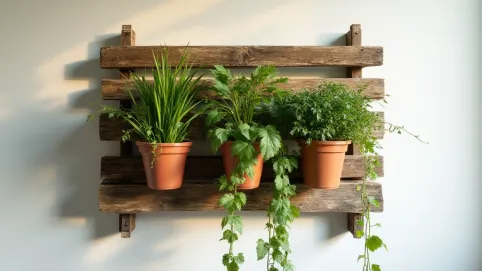 Kwietnik z palet na ścianę