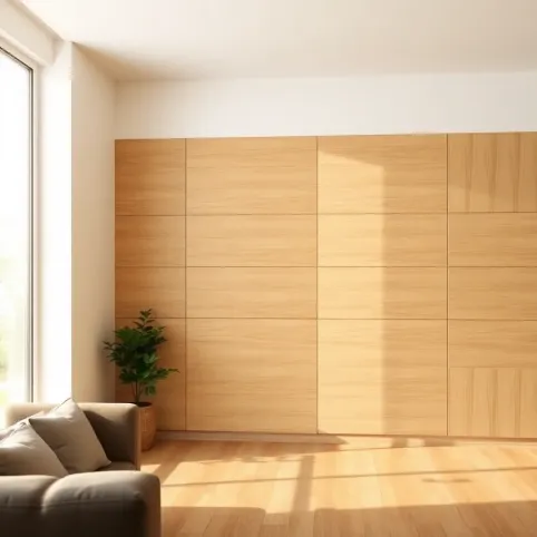 Laminat na ścianę w salonie