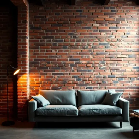 Loftową ściana w salonie