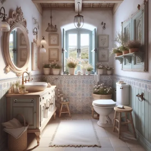 Mała Łazienka W Stylu Prowansalskim