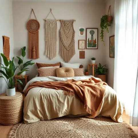 Mała Sypialnia W Stylu Boho