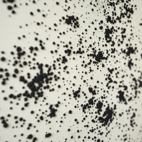 Małe czarne kropki na ścianie