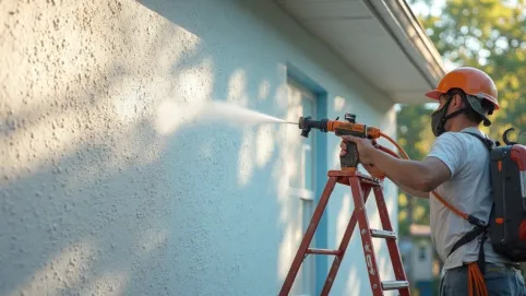 Malowanie elewacji natryskowo