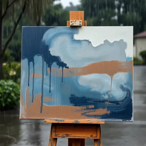 Malowanie farba olejna a deszcz