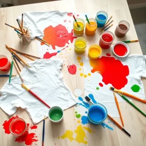 Malowanie koszulek przez dzieci