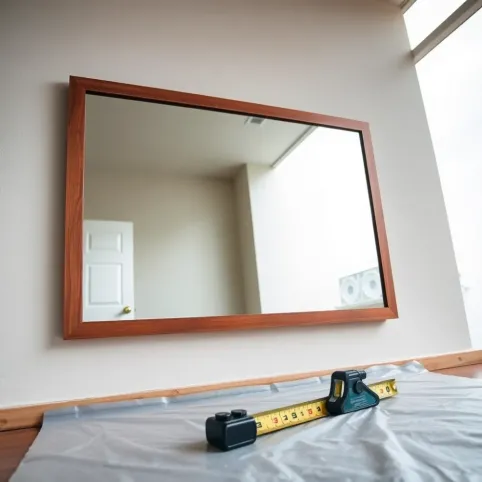 Montaż dużego lustra do ściany
