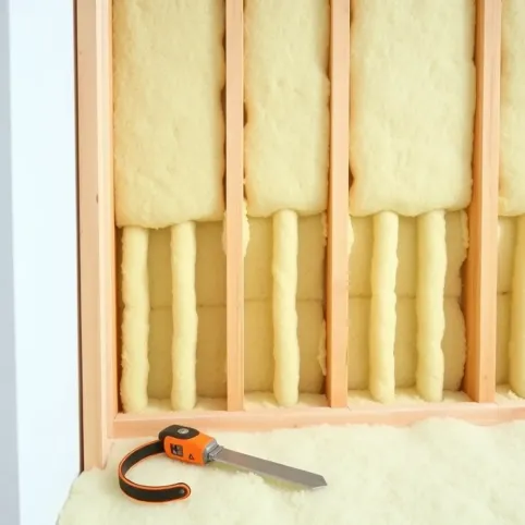 Montaż wełny mineralnej na ścianie wewnętrznej