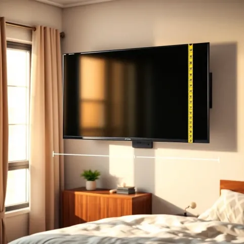 Na jakiej wysokości telewizor 55 cali na ścianie w sypialni