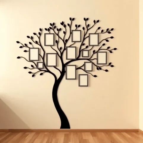 Naklejka na ścianę drzewo z ramkami