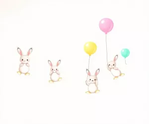 Naklejki na ścianę króliczki z balonami