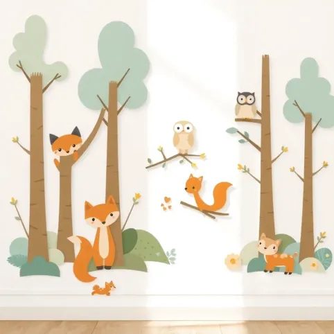 Naklejki na ścianę las dla dzieci
