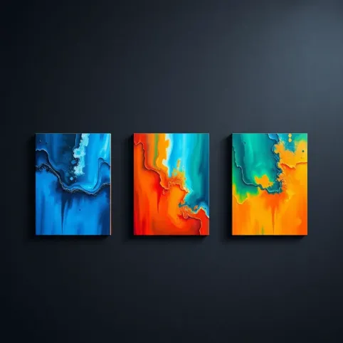 Obrazy na ciemnej ścianie