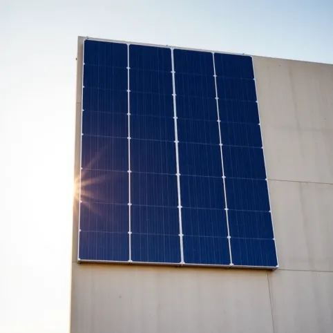 Panele fotowoltaiczne na pionowej ścianie