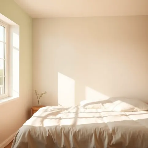 Pastelowe kolory ścian w sypialni