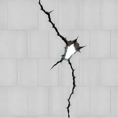 Pęknięta ściana na wylot