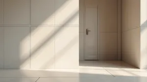Płytki do połowy ściany a drzwi