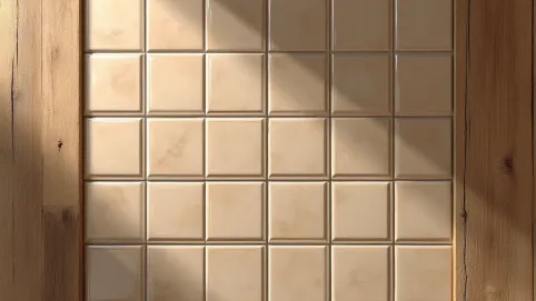 Płytki na drewnianej ścianie