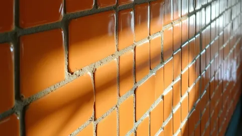 płytki w jodełkę na ścianie