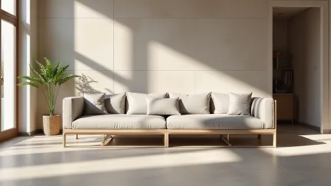 Płytki w salonie bez ogrzewania podłogowego