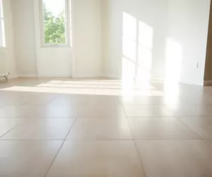 podłoga z kafli w salonie