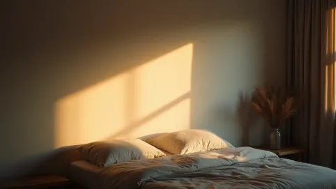 Podświetlana ściana w sypialni