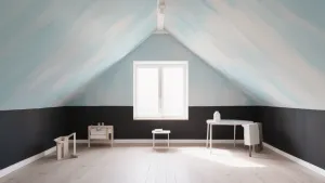 pomysł na pomalowanie pokoju ze skosami